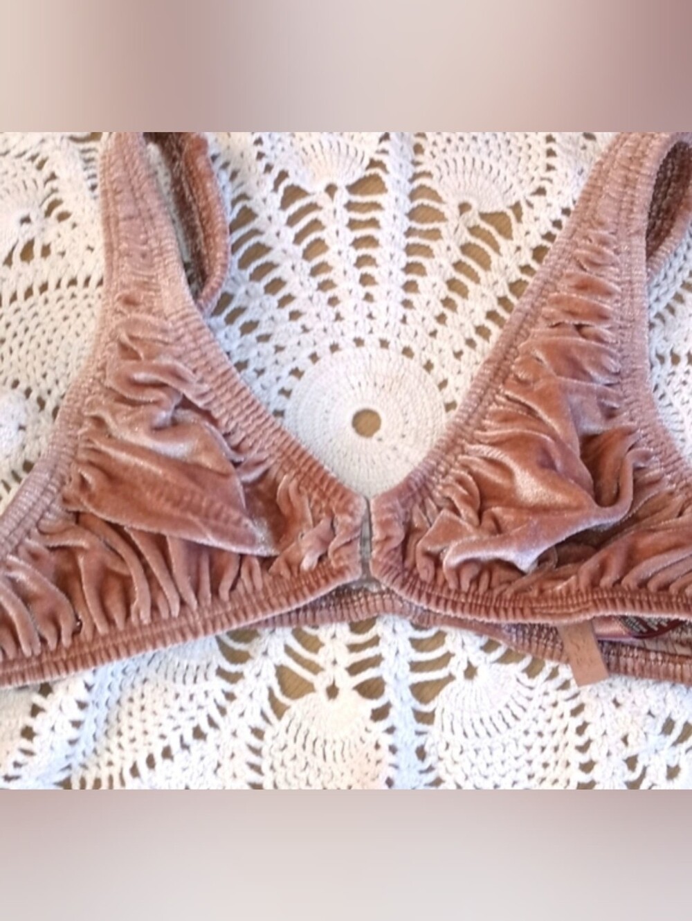 Skims Velvet Ruched Bralette Tank Top - Dusty Rose Size XS